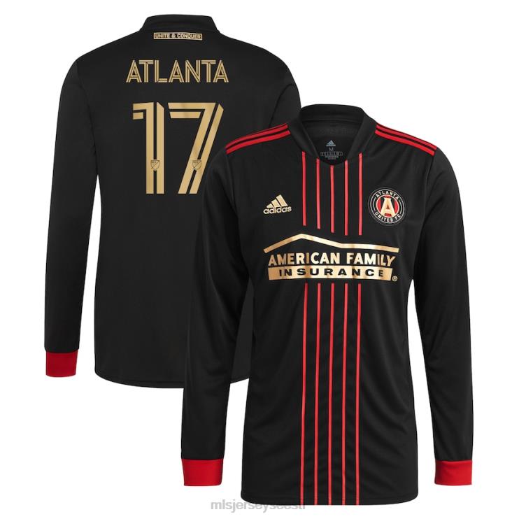 MLS Jerseys mehed atlanta united fc supporters adidas black 2021 the blvck kit replica pikkade varrukatega kampsun P0VN1512 särk