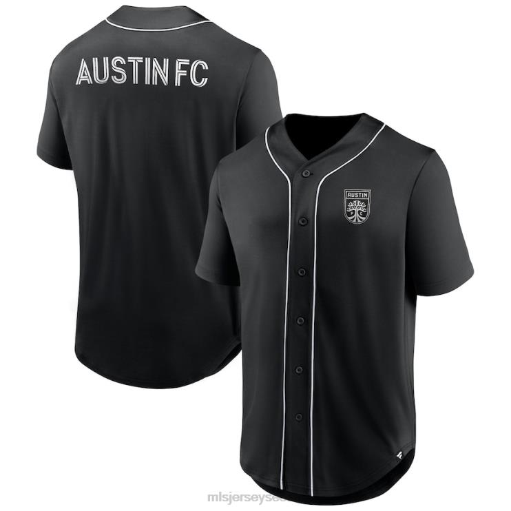 MLS Jerseys mehed austin fc fanatics kaubamärgiga must kolmanda perioodi moodne nööpidega pesapallisärk P0VN80 särk