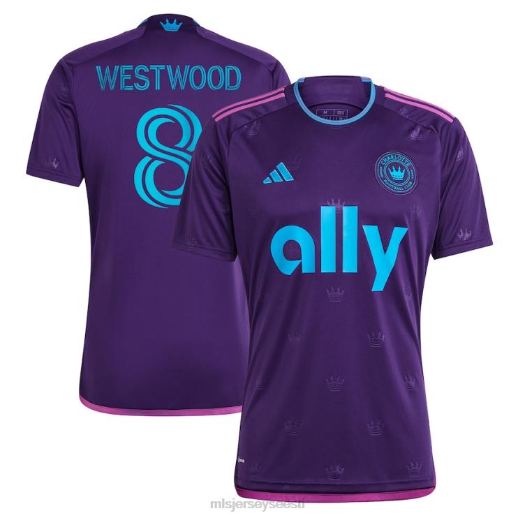 MLS Jerseys mehed charlotte fc ashley westwood adidas lilla 2023 kroonijuveeli komplekt koopia jersey P0VN1091 särk