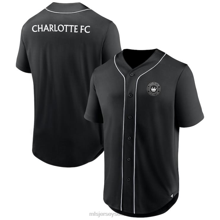 MLS Jerseys mehed charlotte fc fanatics kaubamärgiga musta kolmanda perioodi moodne nööpidega pesapallisärk P0VN97 särk