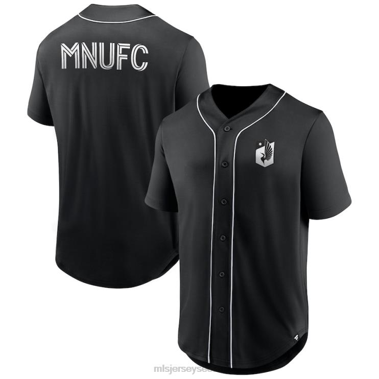 MLS Jerseys mehed minnesota united fc fanatics kaubamärgiga musta kolmanda perioodi moodne nööbiga pesapallisärk P0VN245 särk