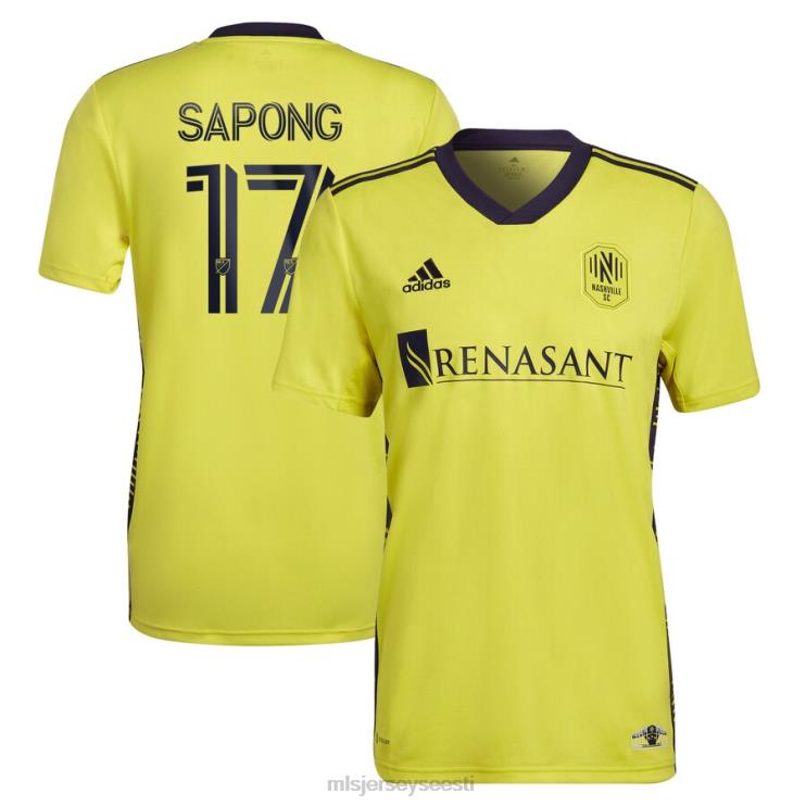MLS Jerseys mehed nashville sc c.j. sapong Adidase kollane 2022. aasta kodukomplekti koopiamängija särk P0VN1059 särk