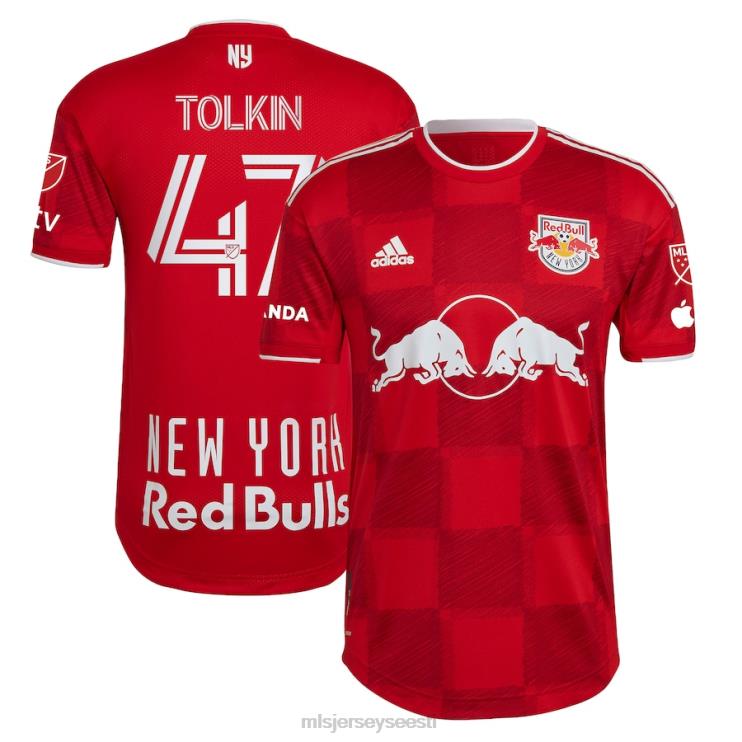 MLS Jerseys mehed new york red bulls john tolkin adidas red 2023 1ritmo autentne mängija särk P0VN593 särk