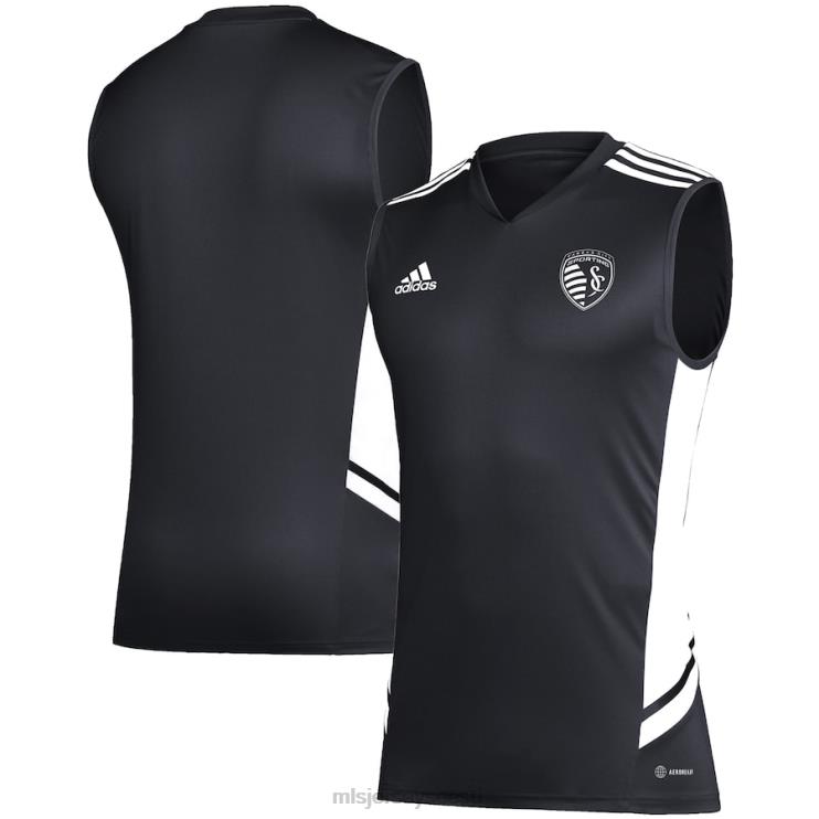 MLS Jerseys mehed sportlik kansas city adidas must/valge varrukateta treeningsärk P0VN428 särk
